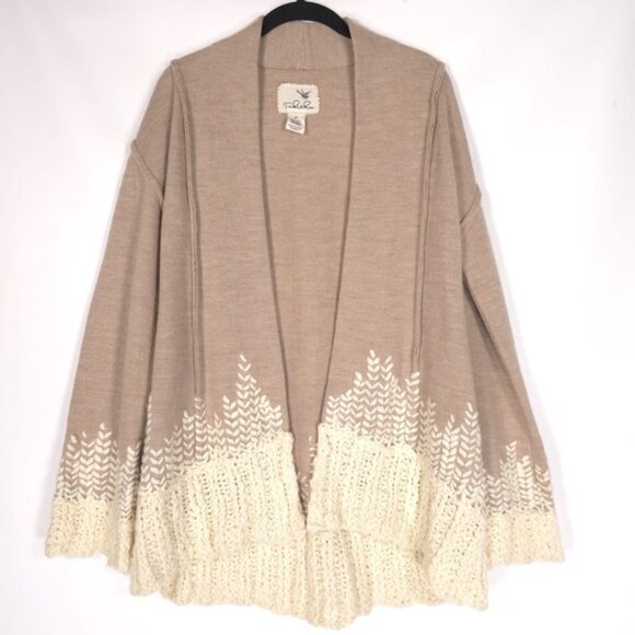 Anthropologie TABITHA Women’s 100% WOOL Rising Snowdrop Cardigan Sweater MEDIUM - Picture 1 of 10
